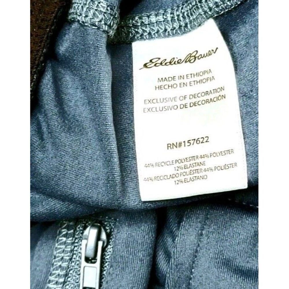 Eddie Bauer Men's XL Knit Lounge Shorts 2-pack Zip Secured Pocket B15 Black Blue - Picture 11 of 12